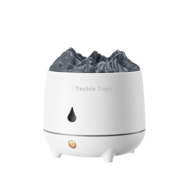 HS01 Simulation Flame Humidifier Home Aromatherapy Machine With Night Light(White)