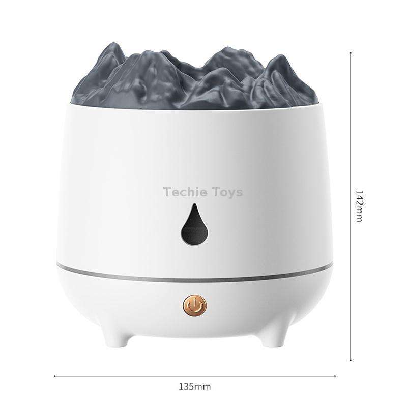 HS01 Simulation Flame Humidifier Home Aromatherapy Machine With Night Light(White)