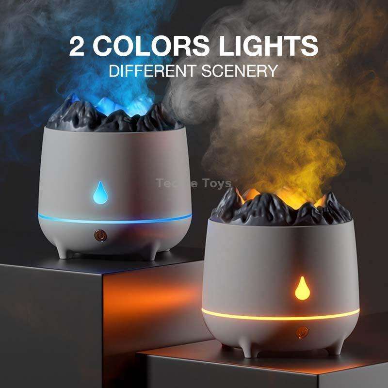 HS01 Simulation Flame Humidifier Home Aromatherapy Machine With Night Light(White)