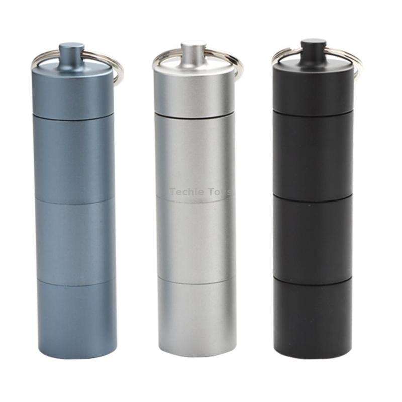Outdoor First Aid Sealed Waterproof Pill Jar Aluminum Alloy Portable Emergency Pill Box(Black)