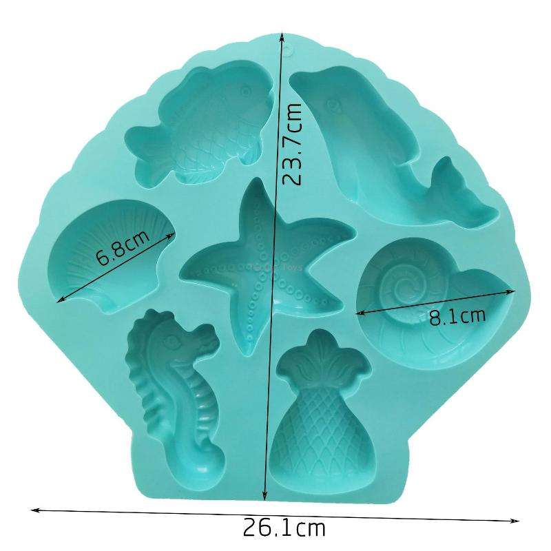 Marine Fish Series Shape Food Grade Silicone Cake Mold Plaster Painting Mold(Color Random Delivery)