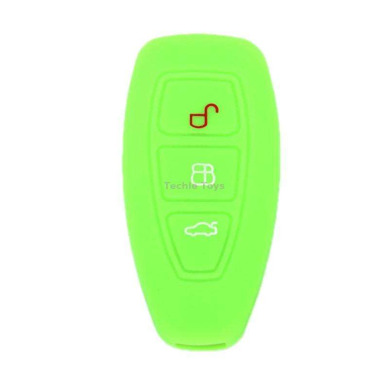 For Ford Focus/Mondeo 2pcs Folding Three-Button Key Protect Cover(New Green)