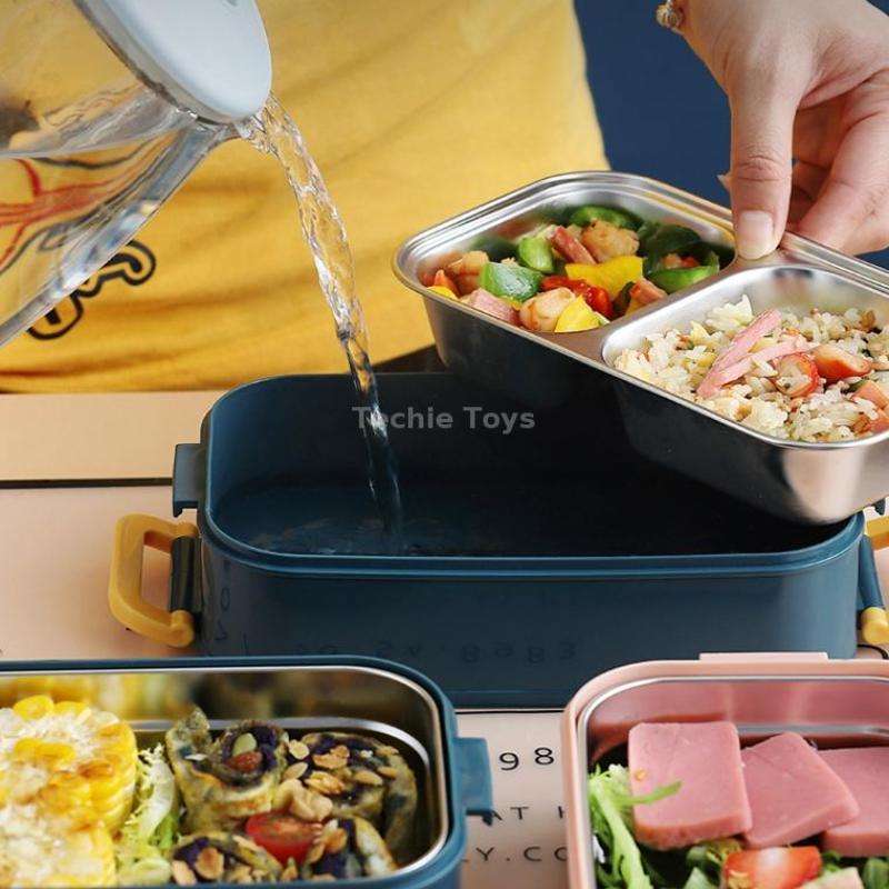 Large Capacity Refillable 304 Stainless Steel Insulated Lunch Box, Specification: 800ml (Pink)