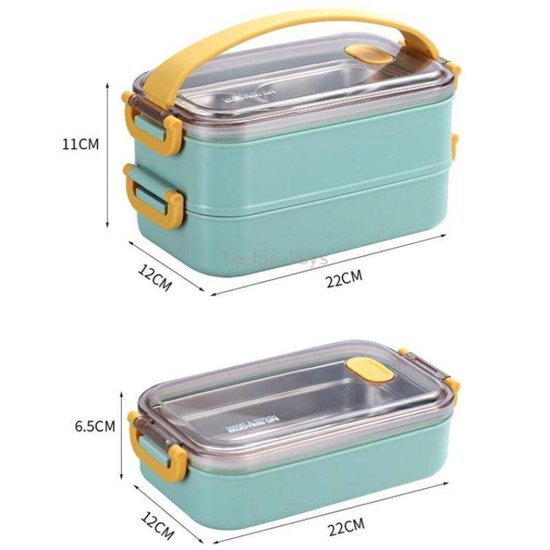 Large Capacity Refillable 304 Stainless Steel Insulated Lunch Box, Specification: 1.6L (Blue)