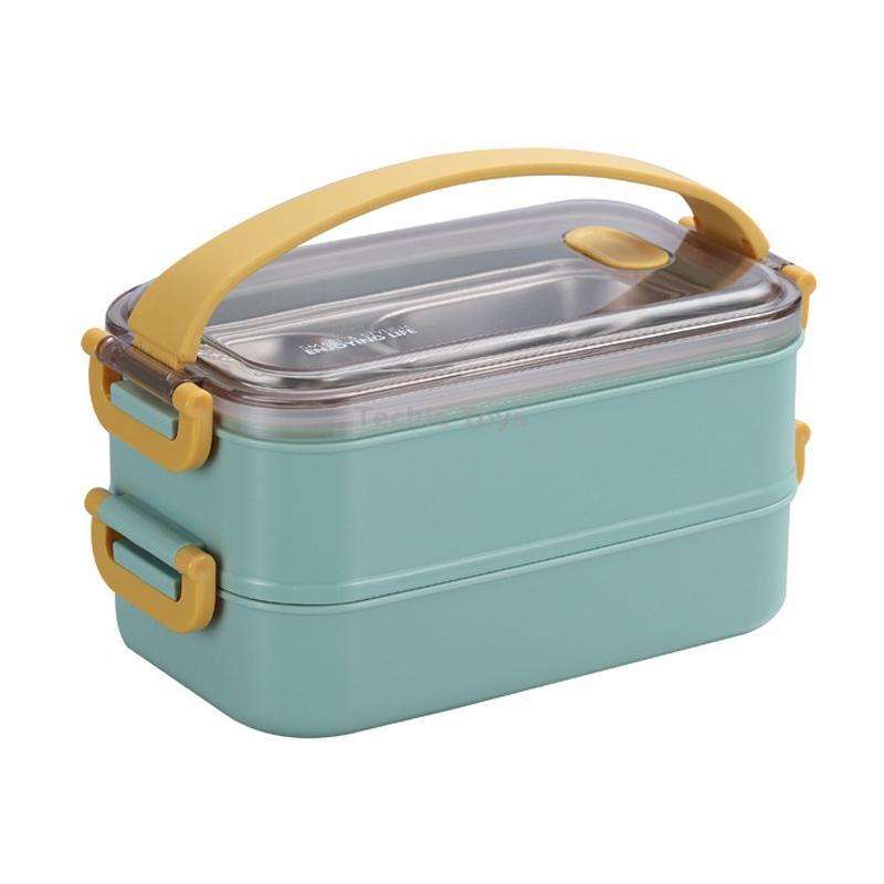 Large Capacity Refillable 304 Stainless Steel Insulated Lunch Box, Specification: 1.6L (Green)