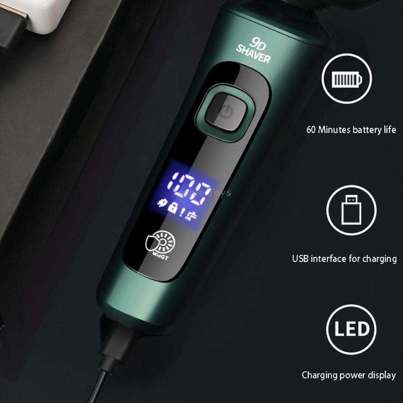 4 In 1 Smart Electric Shaver LCD Digital Display Three-head USB Rechargeable Floating Razor