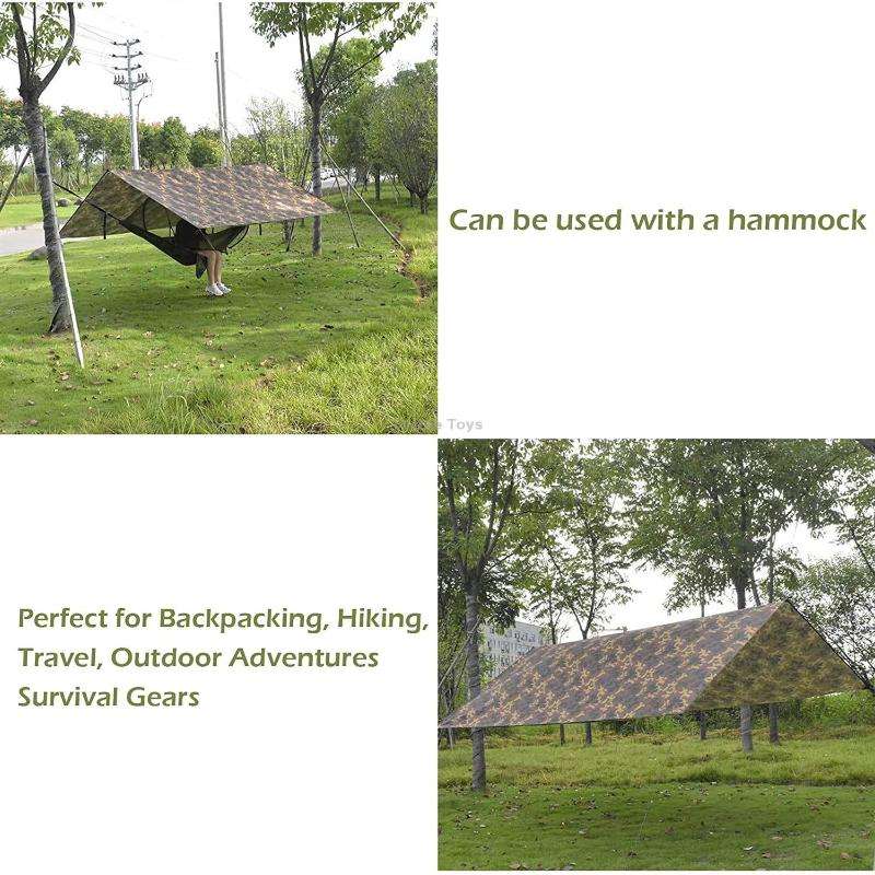 3X4m Waterproof Tent Tarp Square Canopy Polyester Sunshade Floor Mat(Camouflage)