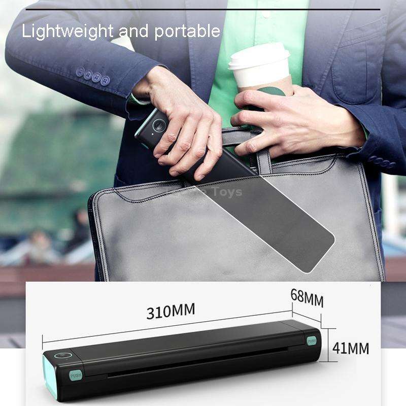 M08F Bluetooth Wireless Handheld Portable Thermal Printer(White Orange A4 Version)