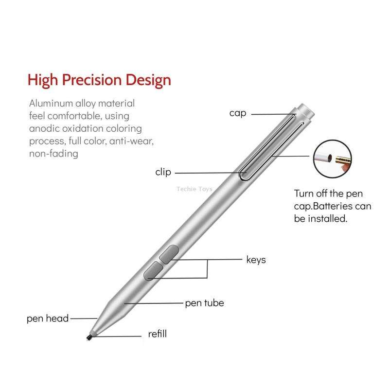F94S For Microsoft Surface Series Stylus Pen 1024 Pressure Level Electronic Pen(Silver)