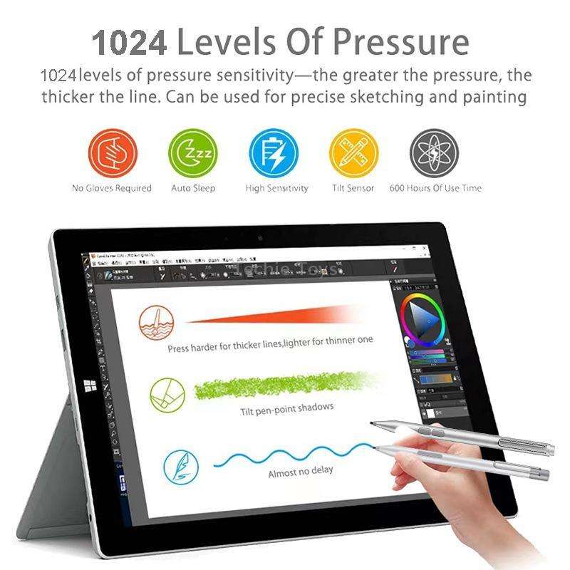 F94S For Microsoft Surface Series Stylus Pen 1024 Pressure Level Electronic Pen(Silver)