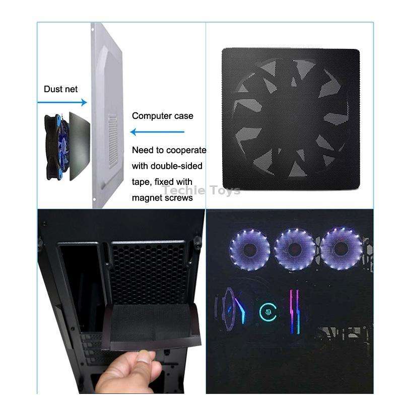 10pcs 12cm With Magnetic Suction PVC Cooling Fan Dust Net Desktop Computer Industrial Fan Filter Cov