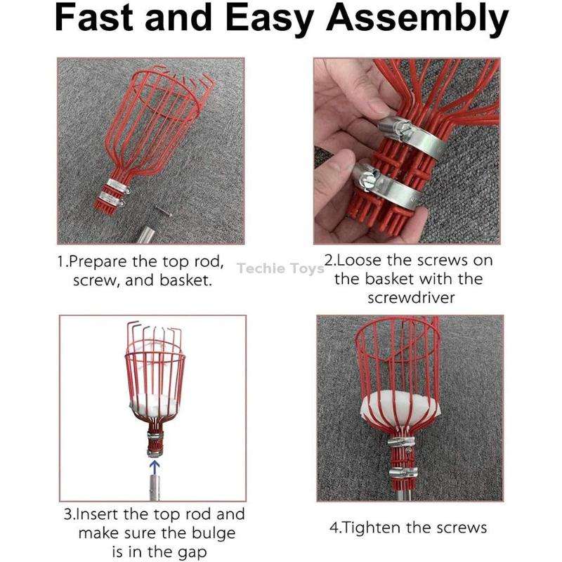 Stainless Steel Aerial Fruit Picker Fruit Picking Tools, Specification: 9 Sections 3.6m