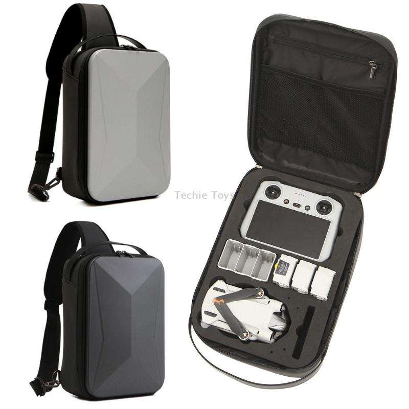 For DJI Mini 3 / Mini 3 Pro Hard Shell Storage Bag Box Chest Bag Shoulder Bag Messenger Bag(Silver)