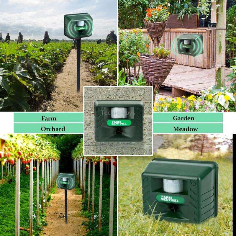 SK131 Garden Outdoor Ultrasonic Rat Repeller Snake Repelle Farm Animal Driving Device(UK Plug)