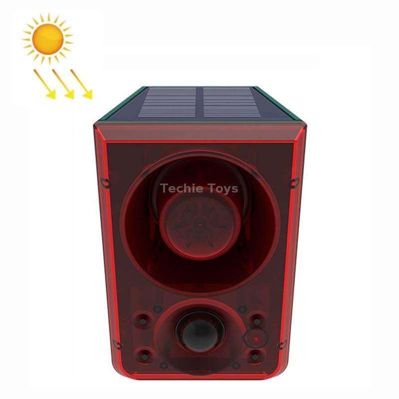 N911N Solar Alarm Infrared Sensor Sound And Light Blast Warning Light Animal Repeller(English Versio