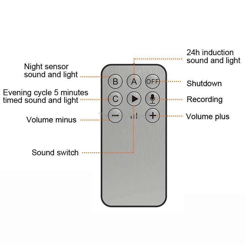 N911N Solar Alarm Infrared Sensor Sound And Light Blast Warning Light Animal Repeller(English Versio