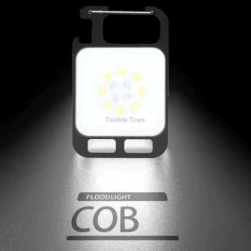 Key Chain Light Magnetic Suction Work Light Rechargeable Flashlight For Outdoor Camping(White)