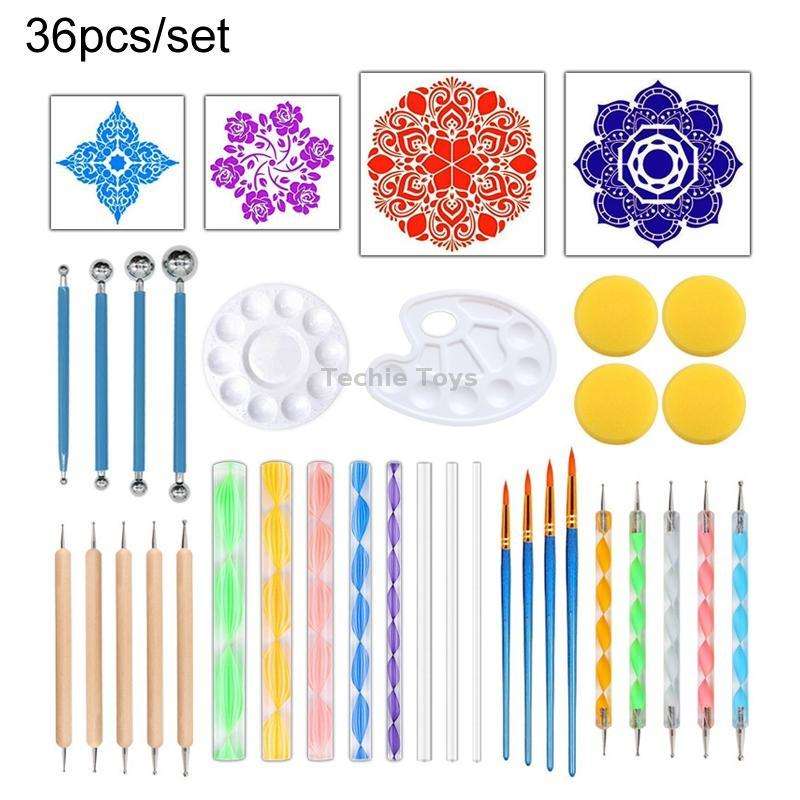 36pcs/set Dot Painting Mandala Pottery Decoration DIY Spiral Wand Tool Set