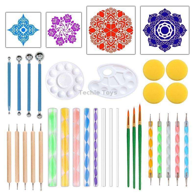 35pcs/set Dot Painting Mandala Pottery Decoration DIY Spiral Wand Tool Set
