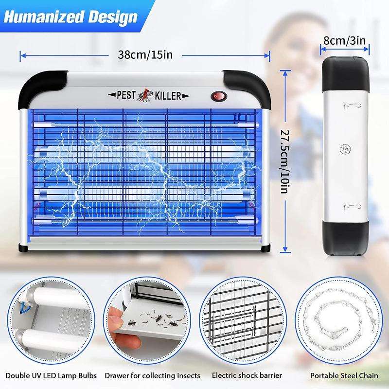 SK611 Indoor Household 20W Electric Shock Mosquito Killer Lamp High Voltage Hotel Fly Killer Lamp(UK