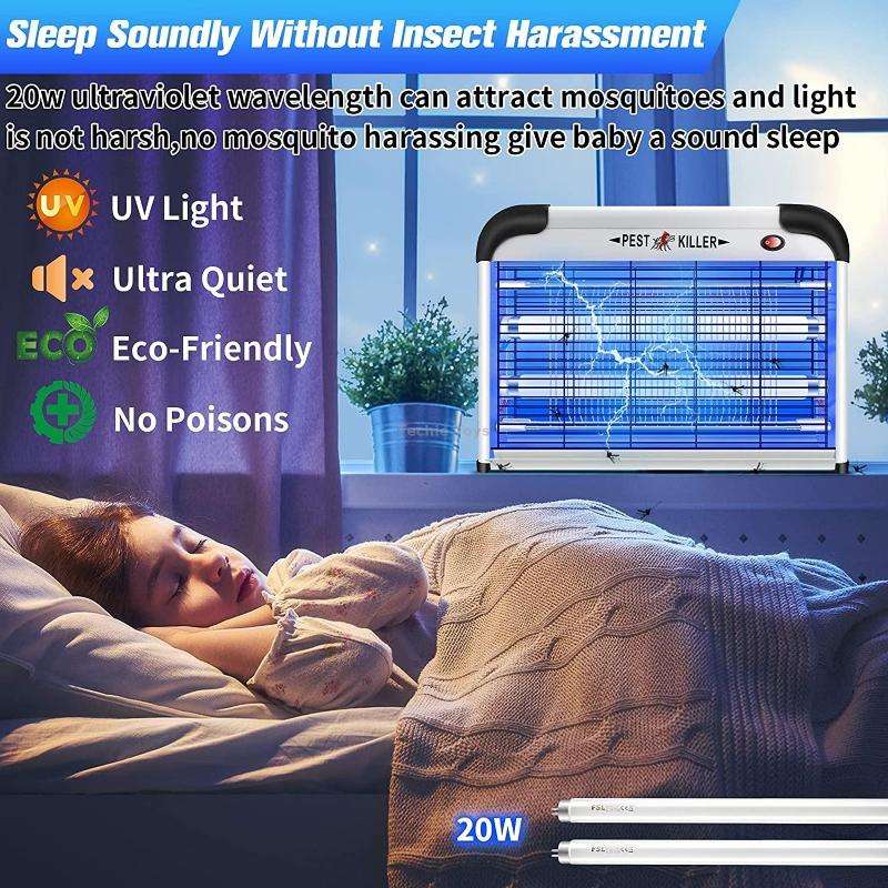 SK611 Indoor Household 20W Electric Shock Mosquito Killer Lamp High Voltage Hotel Fly Killer Lamp(UK