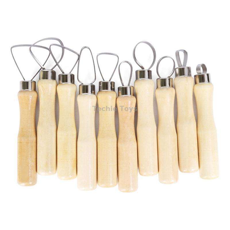 10pcs/set Art Pottery Clay Bulk Scraper Tools(Wood)