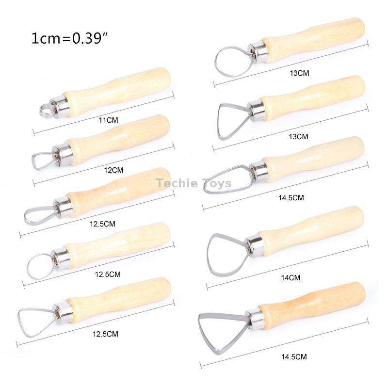 10pcs/set Art Pottery Clay Bulk Scraper Tools(Wood)