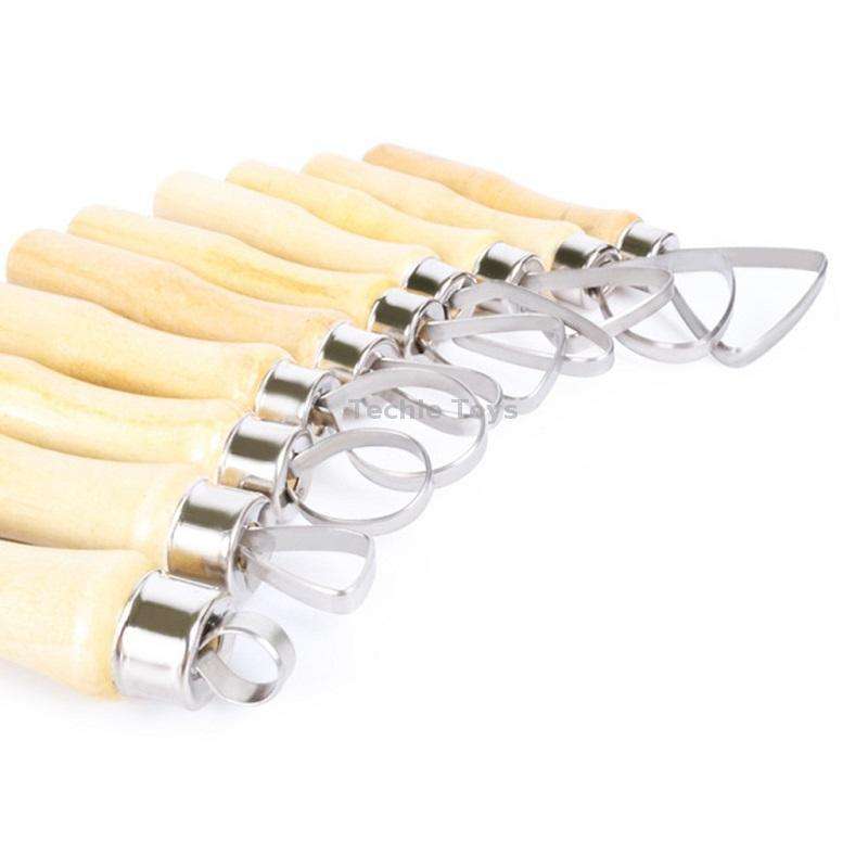 10pcs/set Art Pottery Clay Bulk Scraper Tools(Wood)