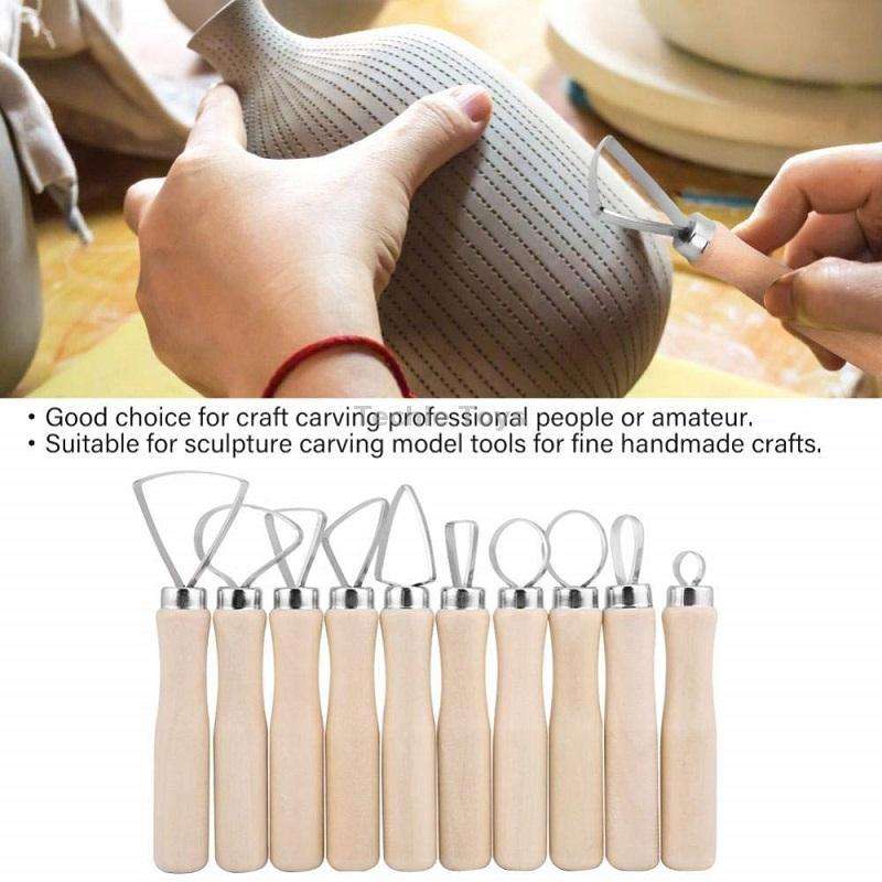 10pcs/set Art Pottery Clay Bulk Scraper Tools(Wood)