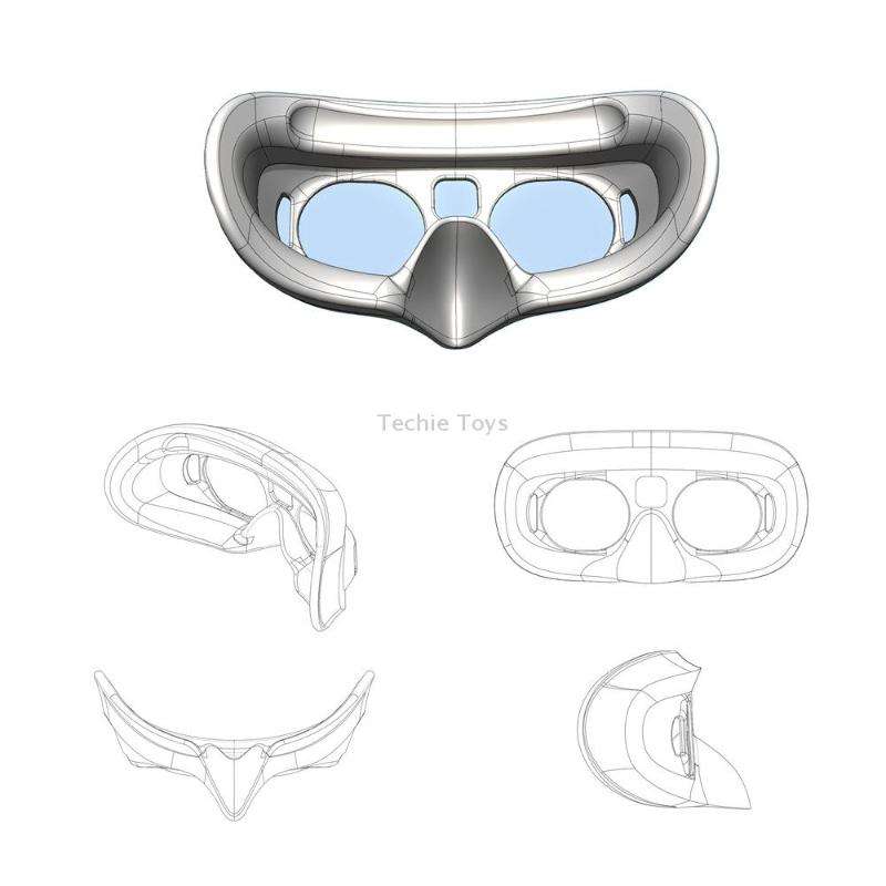 For DJI Goggles 2 Foam Padding Sponge Eye Pad Mask With Lens Cover Black