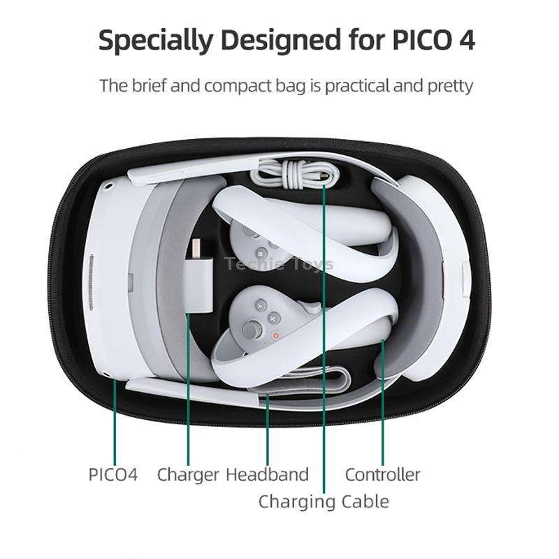 For PICO 4 Hifylux PC-BF16 VR Glasses All-in-one Headwear Protective Storage Bag(Black)