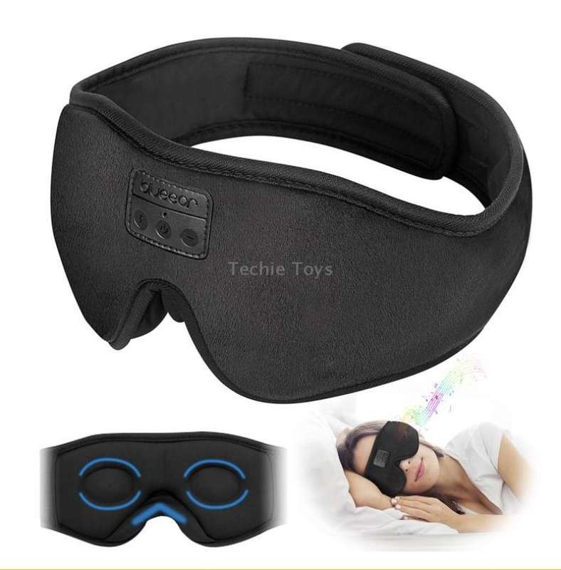 EM4 Bluetooth 5.2 Eye Mask Wireless Headphone Eye Protection for Sleep Office Lunch Break(Black)