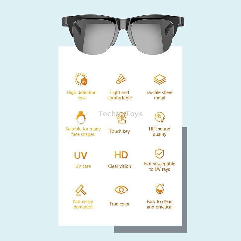 F06 Universal Style Bluetooth 5.3 Smart Sunglasses Wireless Headset Anti-Strong Light Anti-Polarized