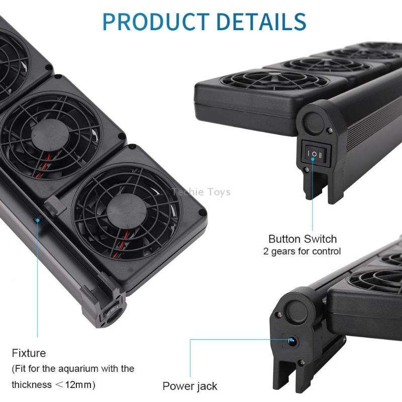 Fish Tank Cooling Fan Cooling Silent Aquarium Fan, Specification: 4 Head EU Plug