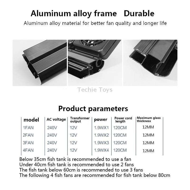 Fish Tank Cooling Fan Cooling Silent Aquarium Fan, Specification: 4 Head EU Plug