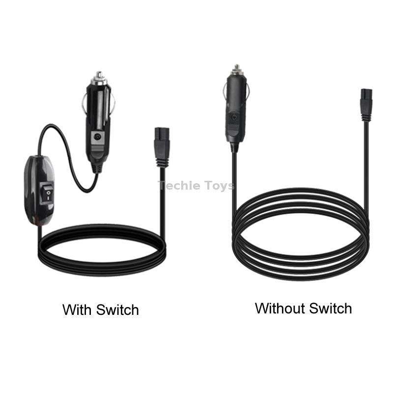 12V/24V Car Refrigerator Cable B Suffix Cigarette Lighter Plug Power Cord, Length: 3m With Switch