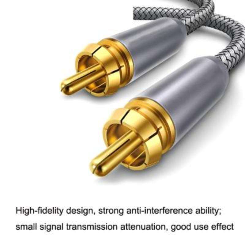 10m Pure Copper RCA Coaxial HIFI Digital Audio Cable SPDIF Subwoofer Speaker Cable(Silver Gray)