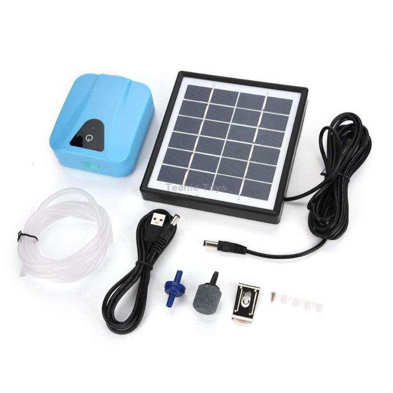 AP003 AC/DC Dual-use Aquarium Oxygen Pump Outdoor Solar Oxygen Pump for Fishing(Sky Blue)