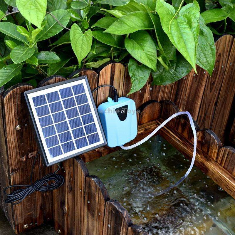 AP003 AC/DC Dual-use Aquarium Oxygen Pump Outdoor Solar Oxygen Pump for Fishing(Sky Blue)