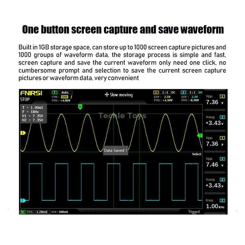 FNIRSI 1014D +P4100 Probe 2 in 1 Dual-channel 100M Bandwidth Digital Oscilloscope 1GS Sampling Signa
