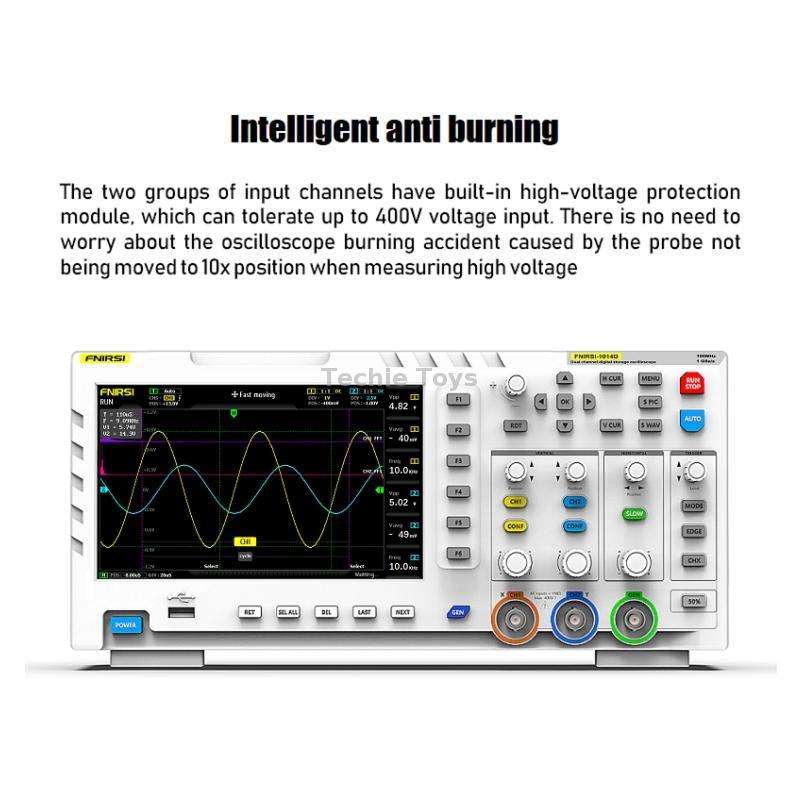 FNIRSI 1014D +P4100 Probe 2 in 1 Dual-channel 100M Bandwidth Digital Oscilloscope 1GS Sampling Signa