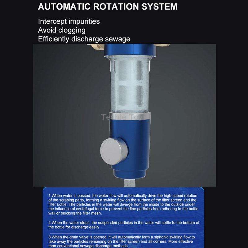WHEELTON WHT-P0038 Home Whole House High Flow Pre-filter Automatic Rotating Central Water Purifier