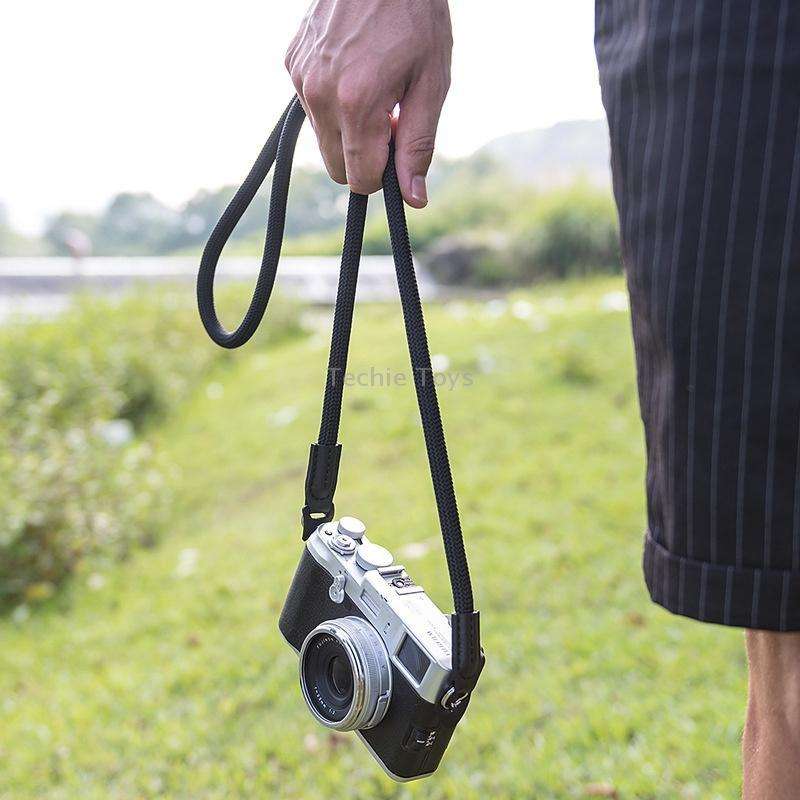 Climbing Rope Camera Strap SLR Camera Retro Wearable Shoulder Strap(Black)