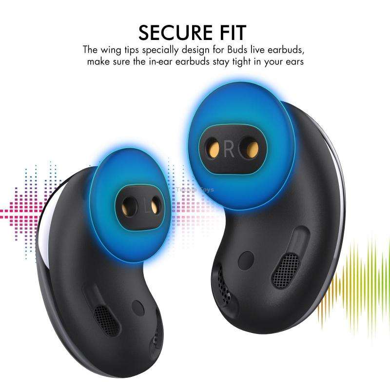 For Samsung Galaxy Buds Live AhaStyle PT132 S+M+L Silicone Earbud(Black)