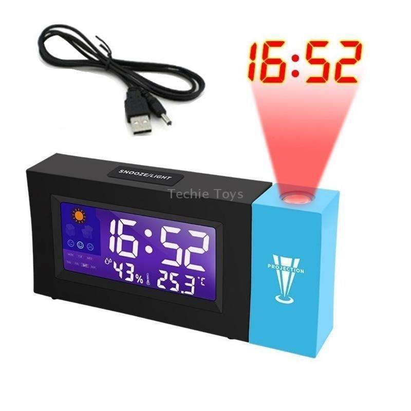 8290 Electronic Colour Screen Weather Clock Weather Forecast Projection Clock Rotatable Digital Cloc