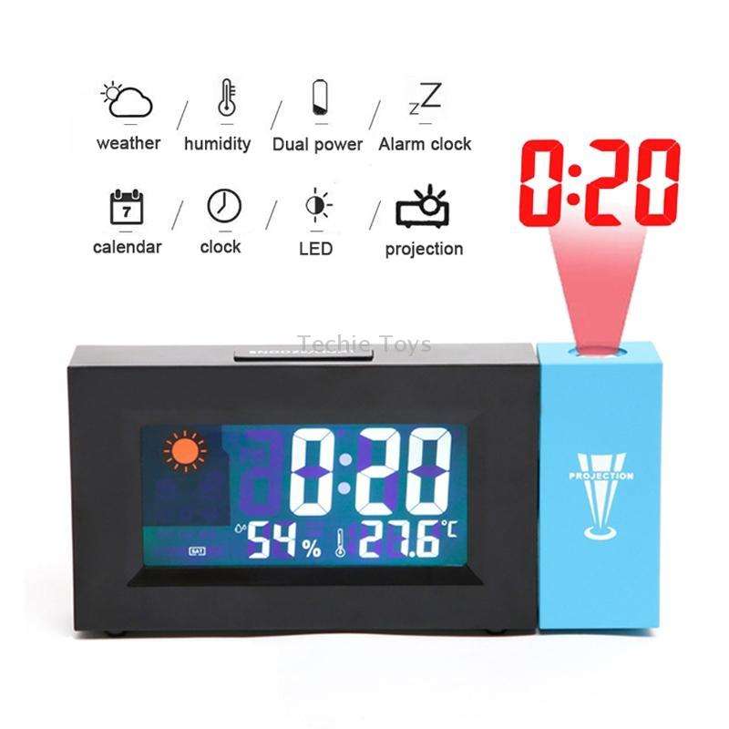 8290 Electronic Colour Screen Weather Clock Weather Forecast Projection Clock Rotatable Digital Cloc