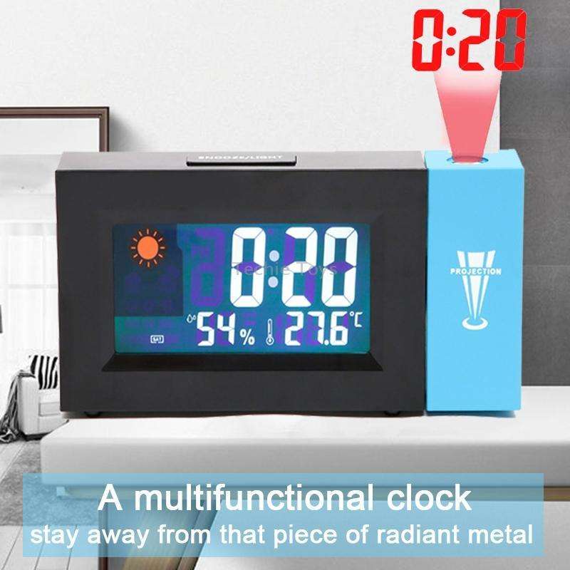 8290 Electronic Colour Screen Weather Clock Weather Forecast Projection Clock Rotatable Digital Cloc