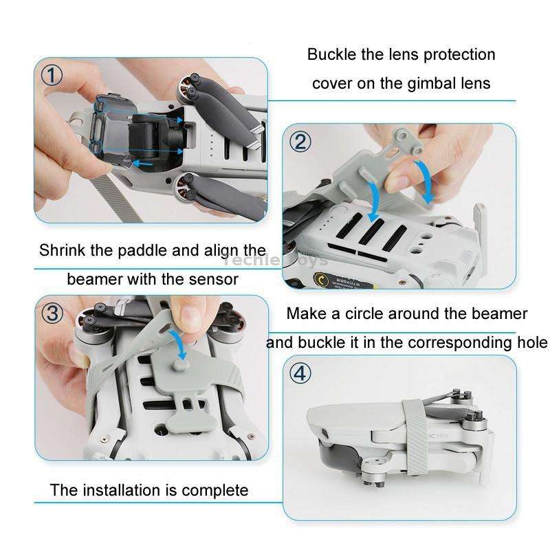 For DJI Mavic Mini / Mini 2 SE RCSTQ Gimbal Protection Kit Paddle Restrainer(Black)