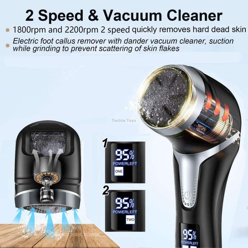 JD-510 Rechargeable Electric Foot Callus Remover with Vacuum Cleaner White