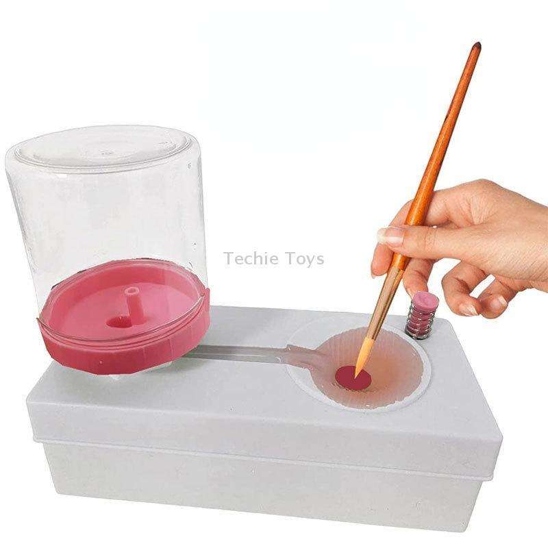 Oil Painting Brush Cleaner Tool with Water Container Paint Pen Washer GEN 1 Pink